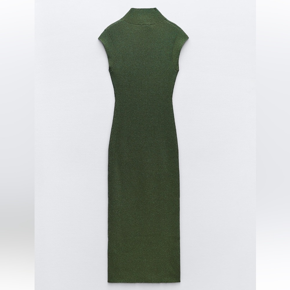 Zara NWT Knit Dress With Metallic Thread size M - Picture 9 of 10